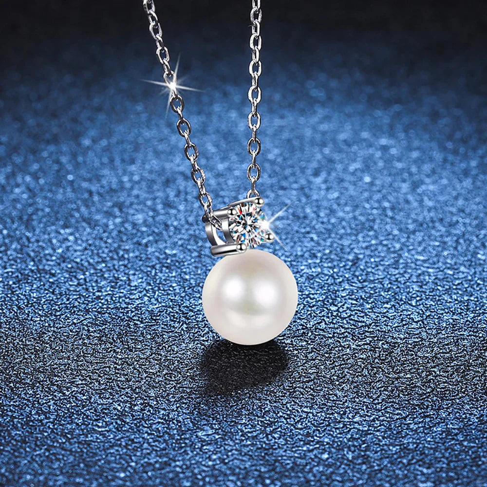 Moissanite Necklace Earrings Set Sterling Silver 925 Wedding Jewelry Gift
