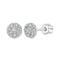 Moissanite Stud Earrings 925 Sterling Silver Hemisphere Dazzling For Mom