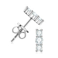 Moissanite Stud Earrings 925 Sterling Silver Mini Curved Climber Studs Women