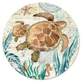 Monterey Bay Turtle w/Baby Glass Lazy Susan Turntable 13"