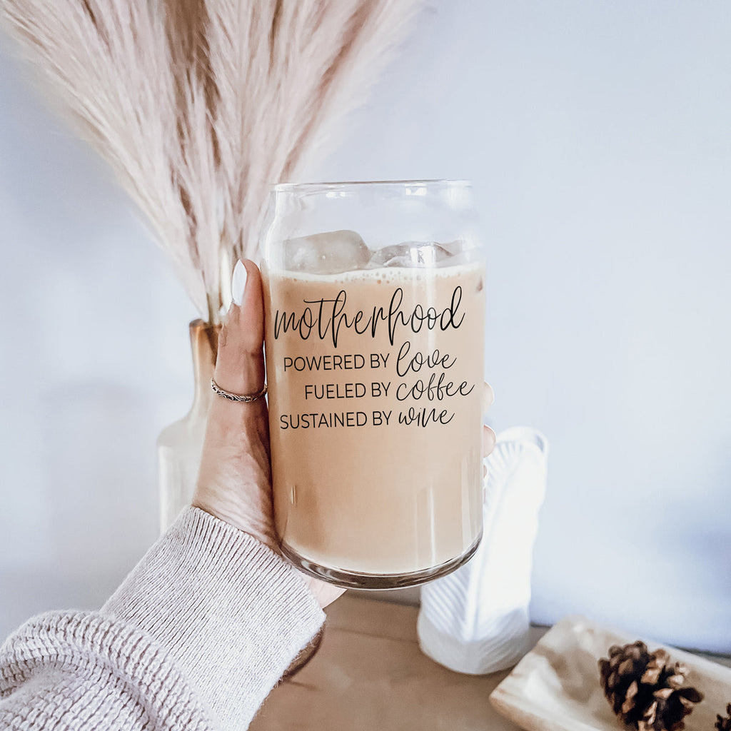 Motherhood Definition 17oz Glass Tumbler With Bamboo Lid And 2 Stainless Straws