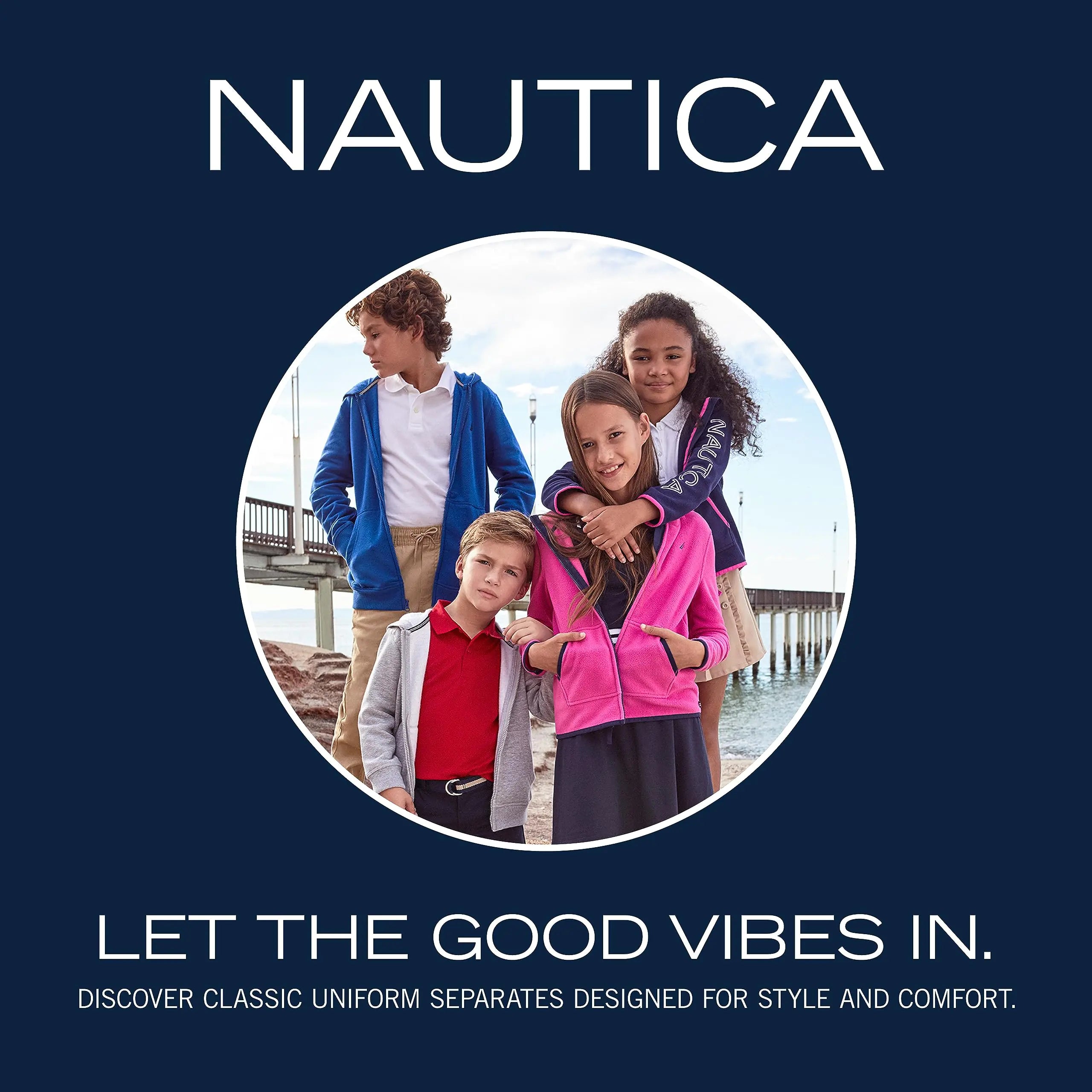 Nautica Boys' Basic Fleece Jogger Sweatpants, Elastic Waistband with Drawstring Closure, Super Soft Cotton-Blend 10-12 Navy Blue - # BOAA12410002