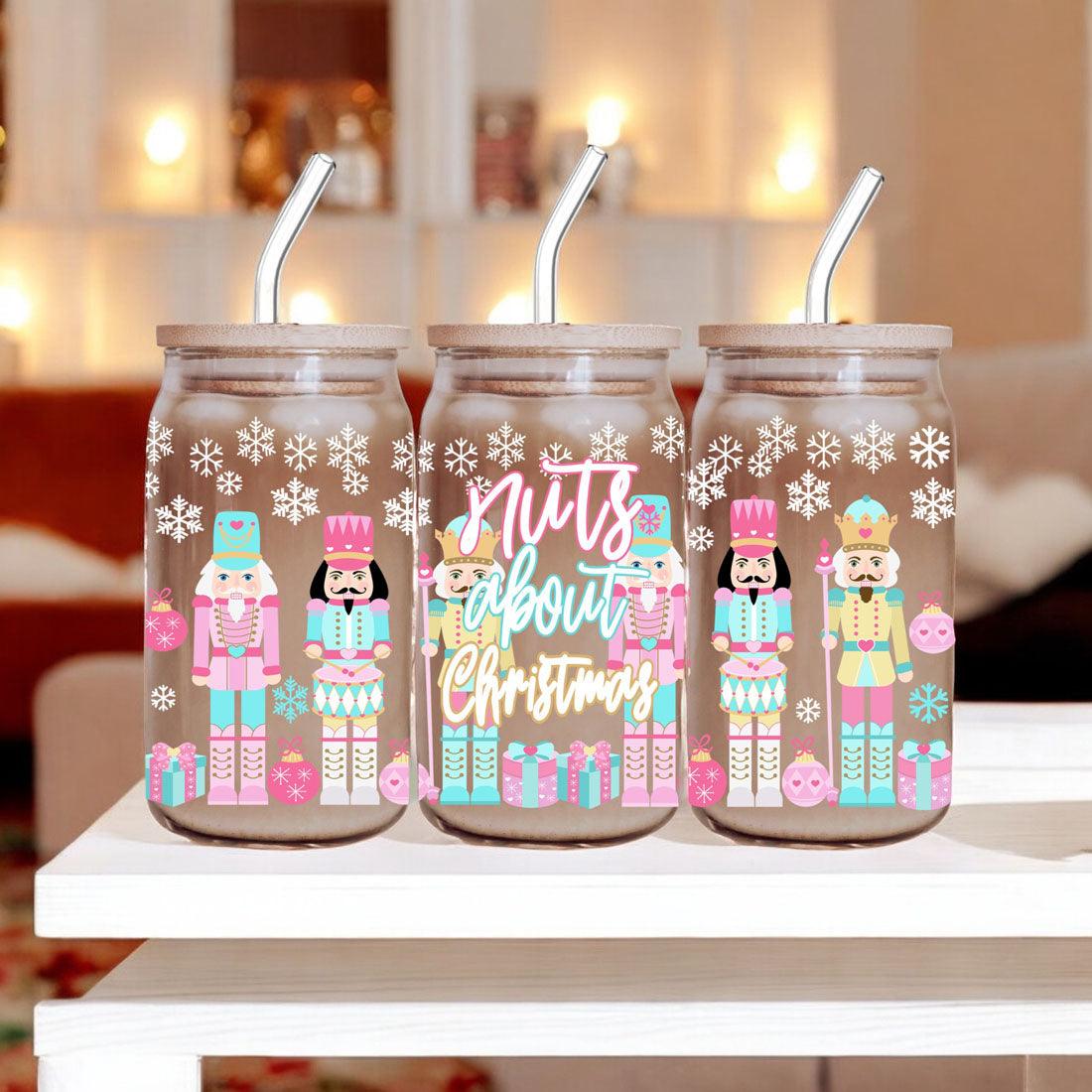 Nutcracker Pastel Holiday Nuts 17oz Tin Festive Christmas Gift Jar For Parties