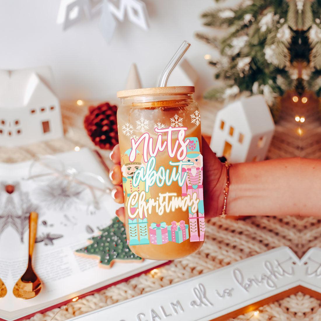 Nutcracker Pastel Holiday Nuts 17oz Tin Festive Christmas Gift Jar For Parties