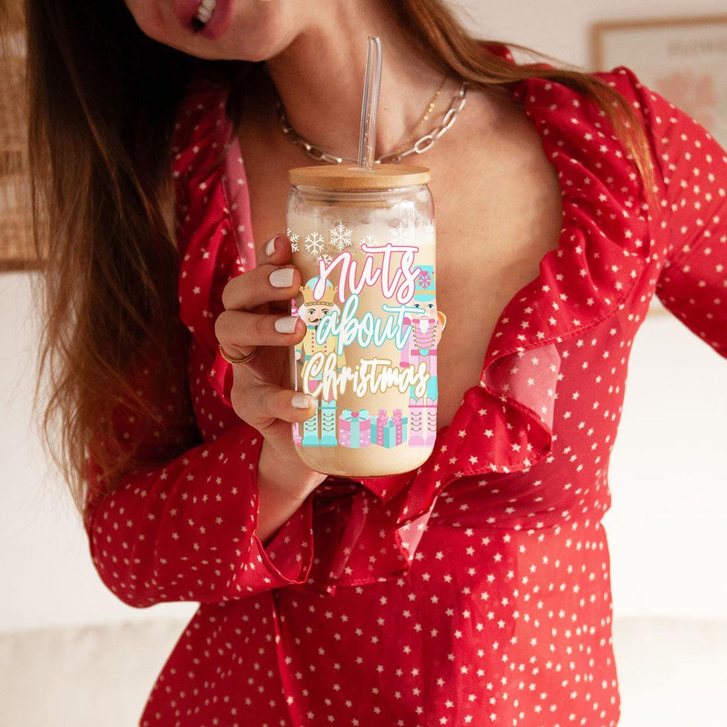 Nutcracker Pastel Holiday Nuts 17oz Tin Festive Christmas Gift Jar For Parties