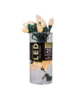 25-Light Warm White Pearl LED C7 Light Set With Green Wire