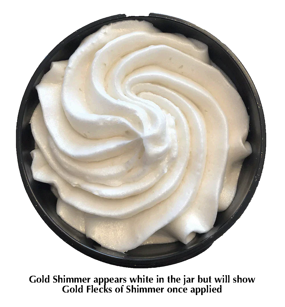 Glimmer Goddess Organic Shimmer Whipped Body Butter - Level 1 Subtle Gold 2 oz
