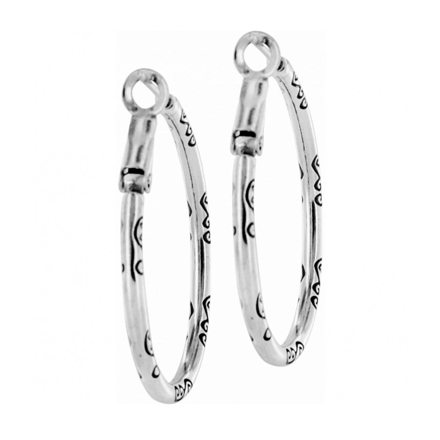Boucles d'oreilles créoles ovales en argent avec breloque