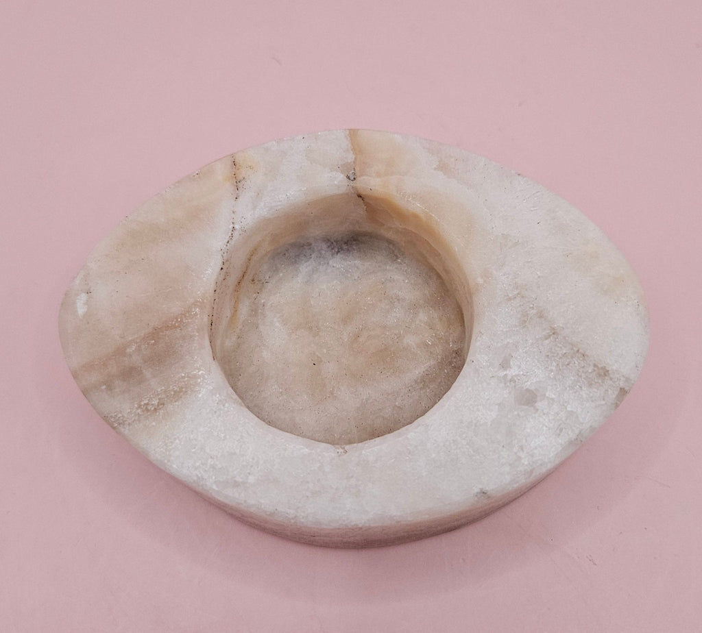 Oval Onyx Candle Holder – 3.7x2.6x1.2"