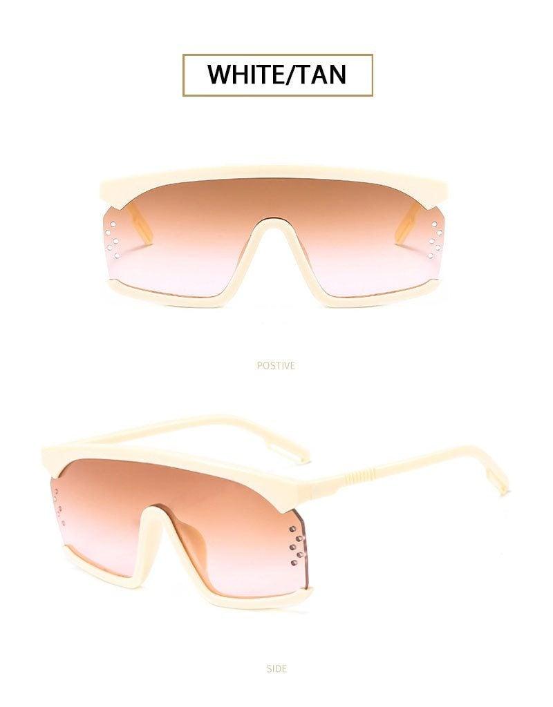 Oversized Shield Sunglasses for Women Men Square Rimless Fashion Shades Sunglasses For Women & Men Elegant Shades For Women Popular Oversized Festival Trendy Sunglasses For Men & Women