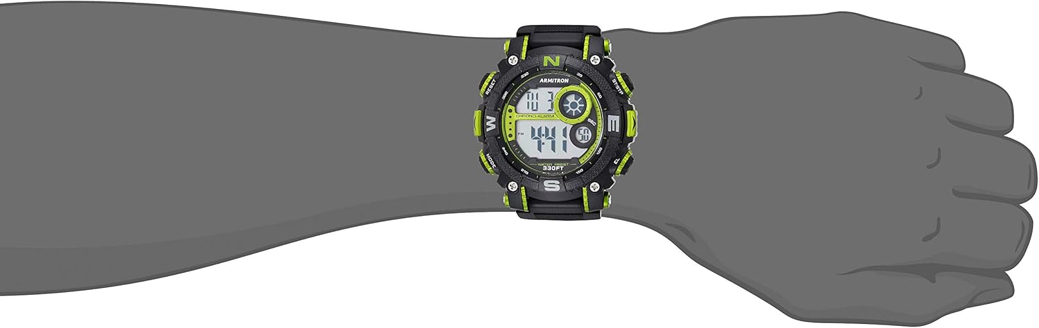 Montre chronographe numérique pour homme Armitron Sport avec bracelet en résine, 40/8284
