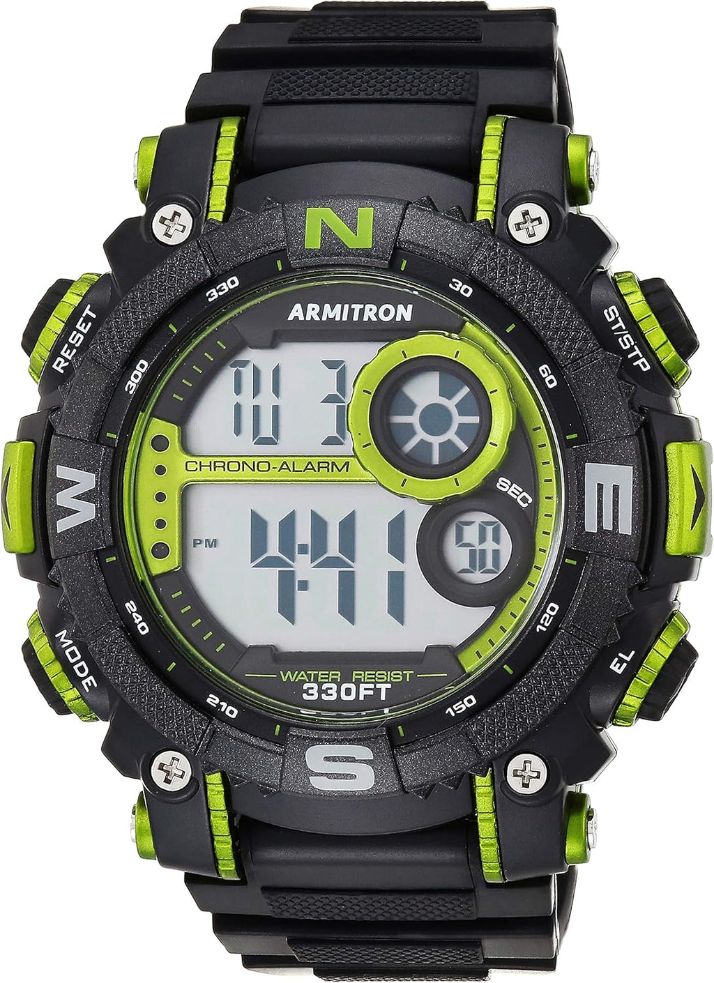 Montre chronographe numérique pour homme Armitron Sport avec bracelet en résine, 40/8284
