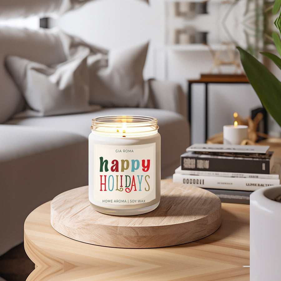 Pine Orange Holiday Candle 9oz Soy, Fresh Christmas Tree, Birch Vetiver