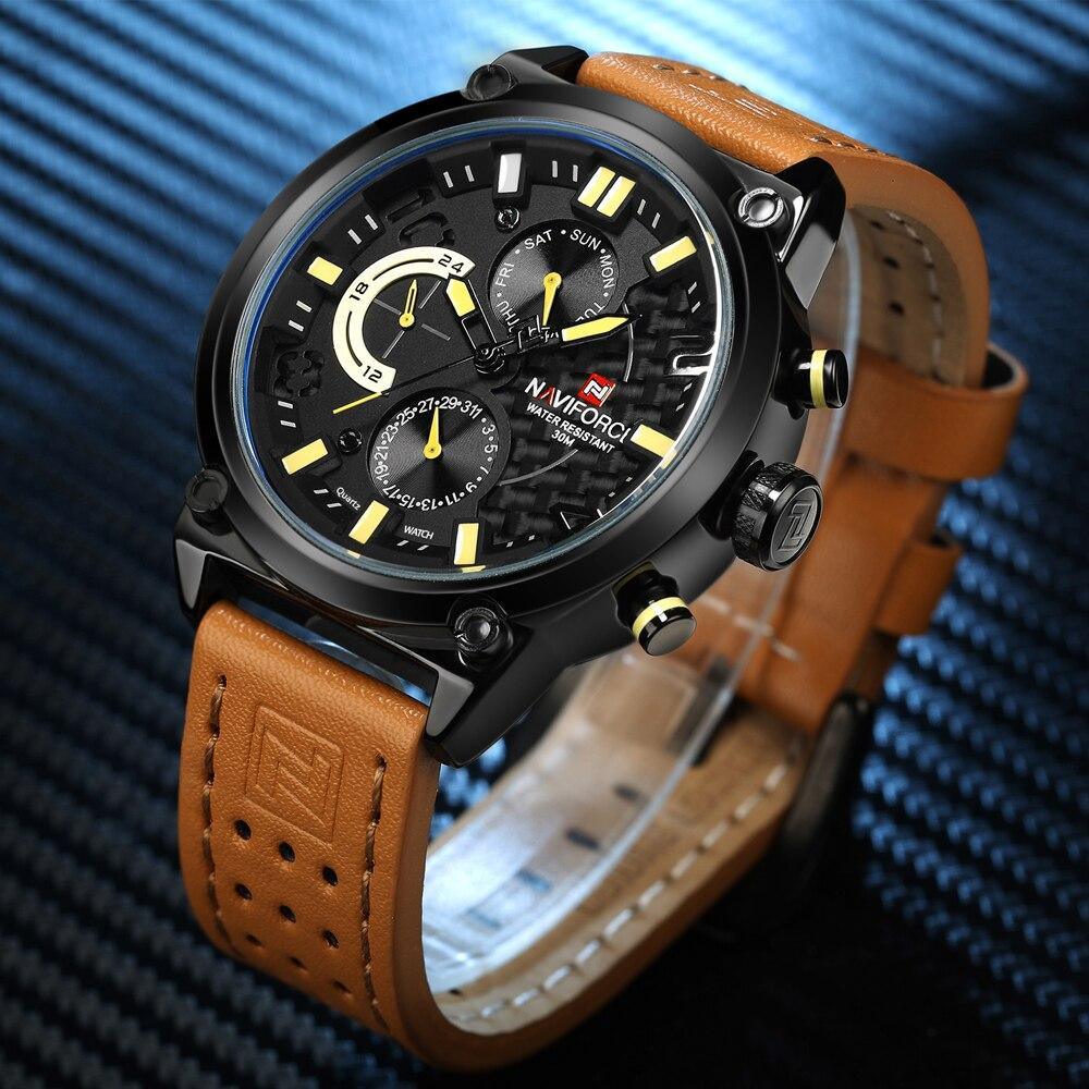 Montres de sport de luxe pour hommes Montre-bracelet étanche Aiguilles fluorescentes Design unique Excellent cadeau