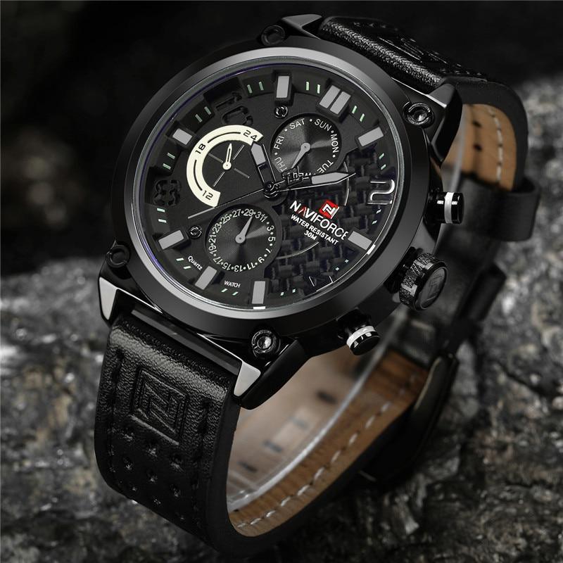 Montres de sport de luxe pour hommes Montre-bracelet étanche Aiguilles fluorescentes Design unique Excellent cadeau