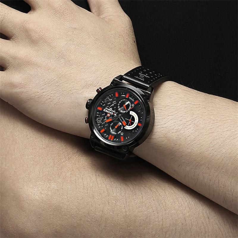 Montres de sport de luxe pour hommes Montre-bracelet étanche Aiguilles fluorescentes Design unique Excellent cadeau
