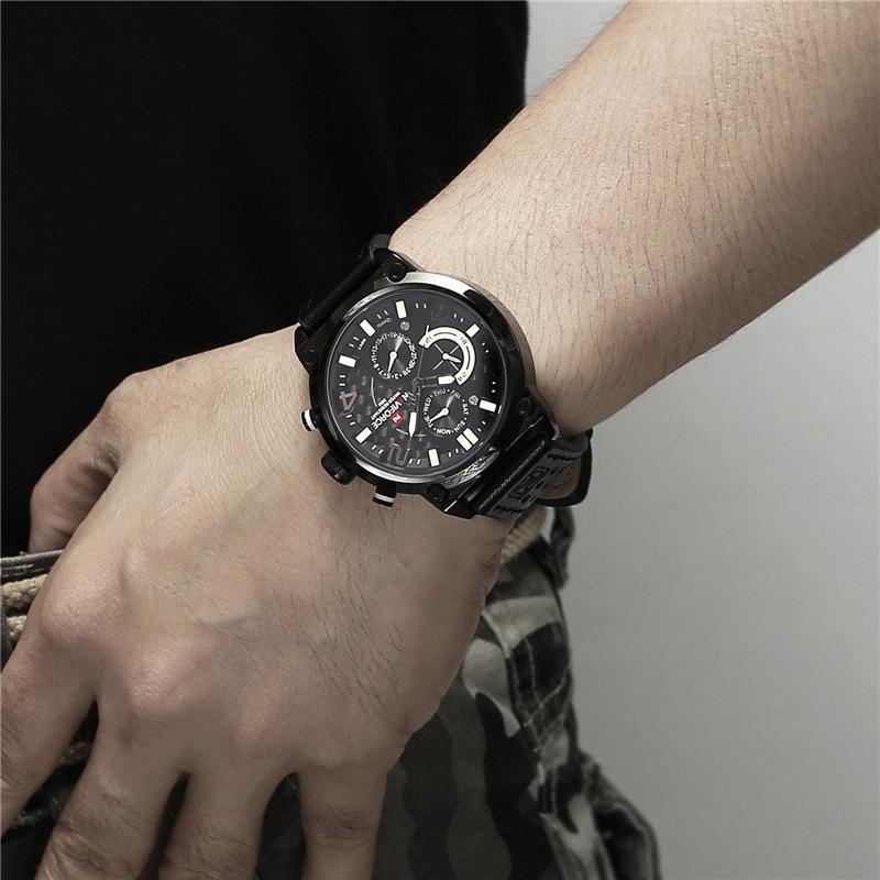 Montres de sport de luxe pour hommes Montre-bracelet étanche Aiguilles fluorescentes Design unique Excellent cadeau
