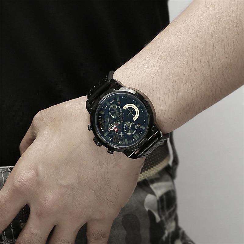 Montres de sport de luxe pour hommes Montre-bracelet étanche Aiguilles fluorescentes Design unique Excellent cadeau