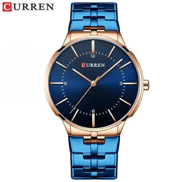 Montre étanche pour homme avec bracelet étincelant, disponible en cinq designs modernes – le cadeau parfait pour l'être cher.