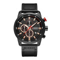 Montre de sport élégante et étanche pour homme avec chronomètres, affichage de la date, bracelets en cuir et verre Hardlex résistant aux rayures. Cadeau idéal pour lui.