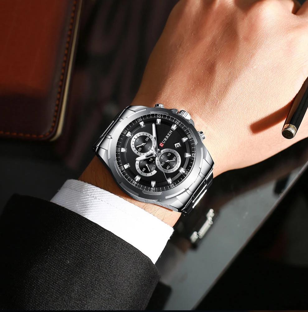 Montre Homme Étanche Avec Chronomètres Affichage du Jour Design Unique Cadeau Parfait