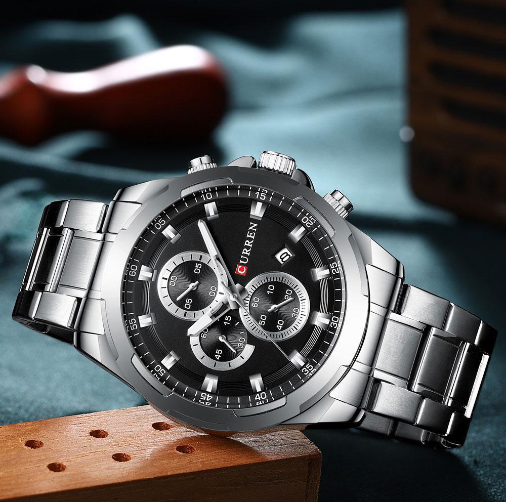 Montre Homme Étanche Avec Chronomètres Affichage du Jour Design Unique Cadeau Parfait