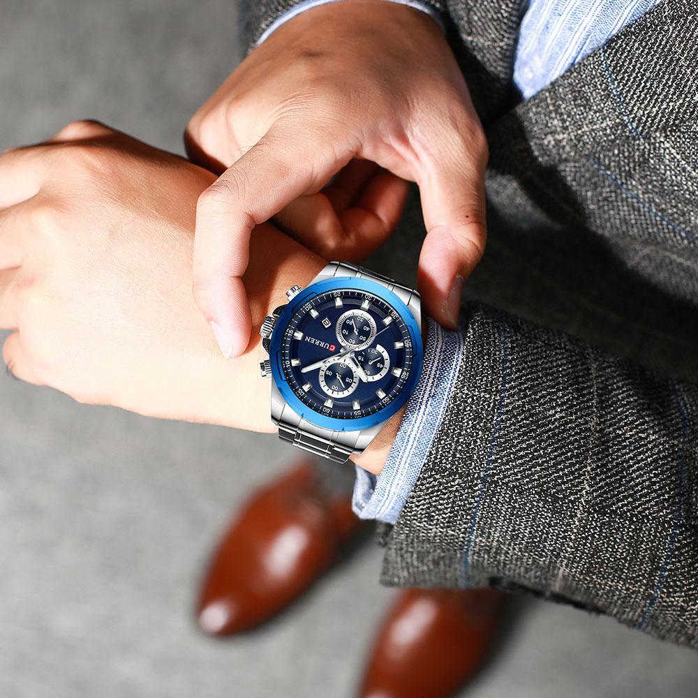 Montre Homme Étanche Avec Chronomètres Affichage du Jour Design Unique Cadeau Parfait
