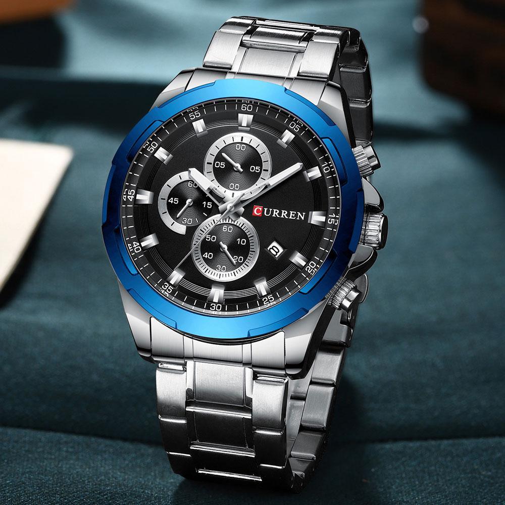Montre Homme Étanche Avec Chronomètres Affichage du Jour Design Unique Cadeau Parfait