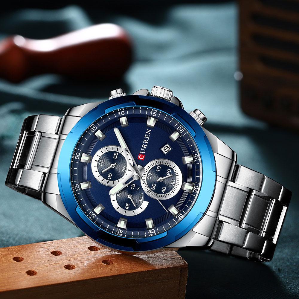 Montre Homme Étanche Avec Chronomètres Affichage du Jour Design Unique Cadeau Parfait