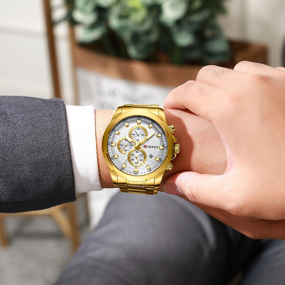 Montre Homme Étanche Avec Chronomètres Affichage du Jour Design Unique Cadeau Parfait