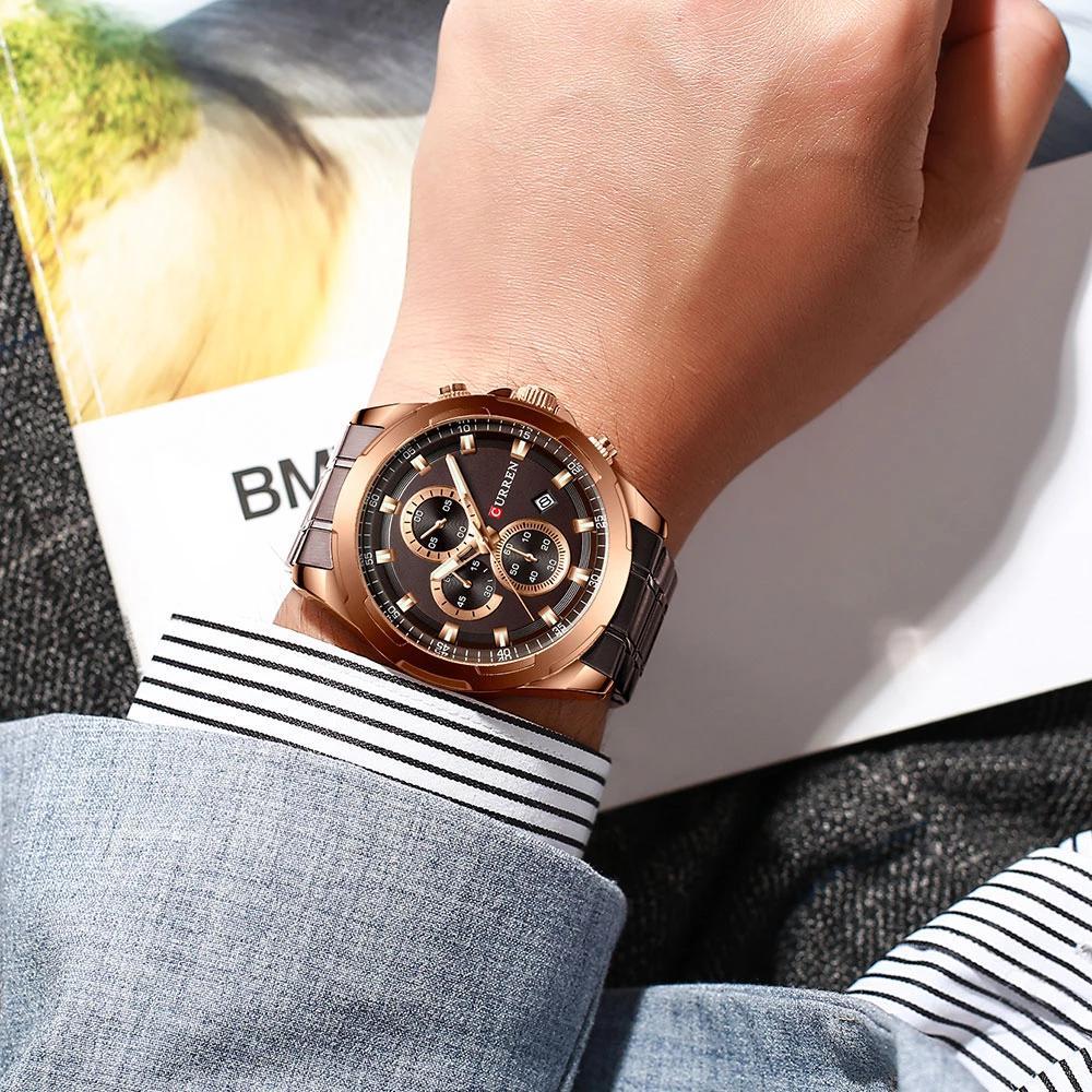Montre Homme Étanche Avec Chronomètres Affichage du Jour Design Unique Cadeau Parfait