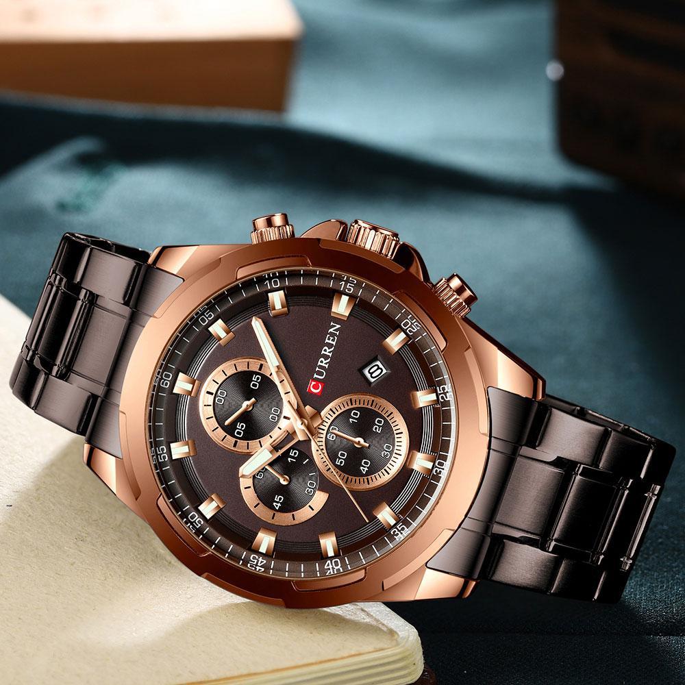 Montre Homme Étanche Avec Chronomètres Affichage du Jour Design Unique Cadeau Parfait