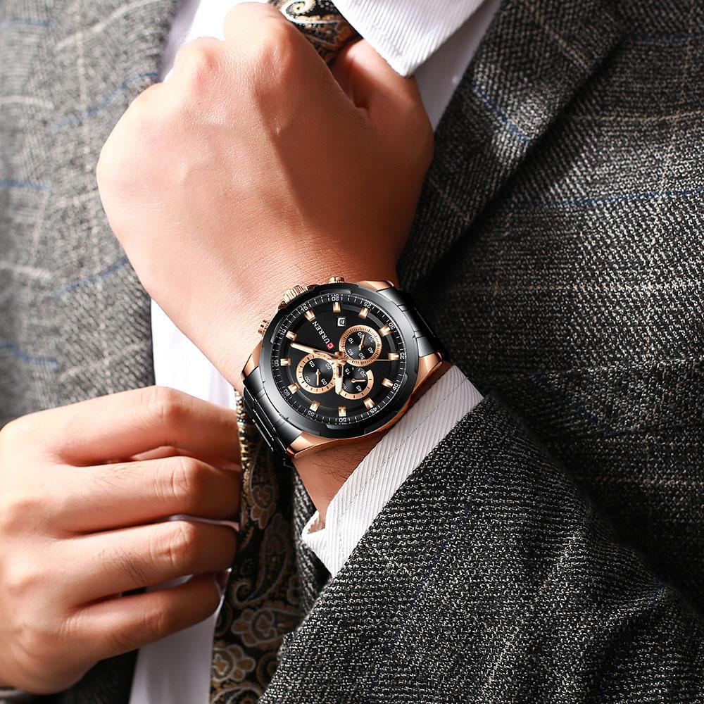Montre Homme Étanche Avec Chronomètres Affichage du Jour Design Unique Cadeau Parfait