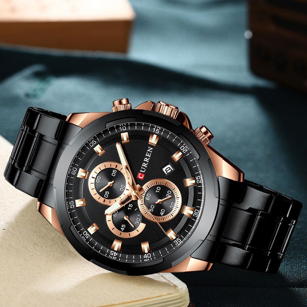 Montre Homme Étanche Avec Chronomètres Affichage du Jour Design Unique Cadeau Parfait
