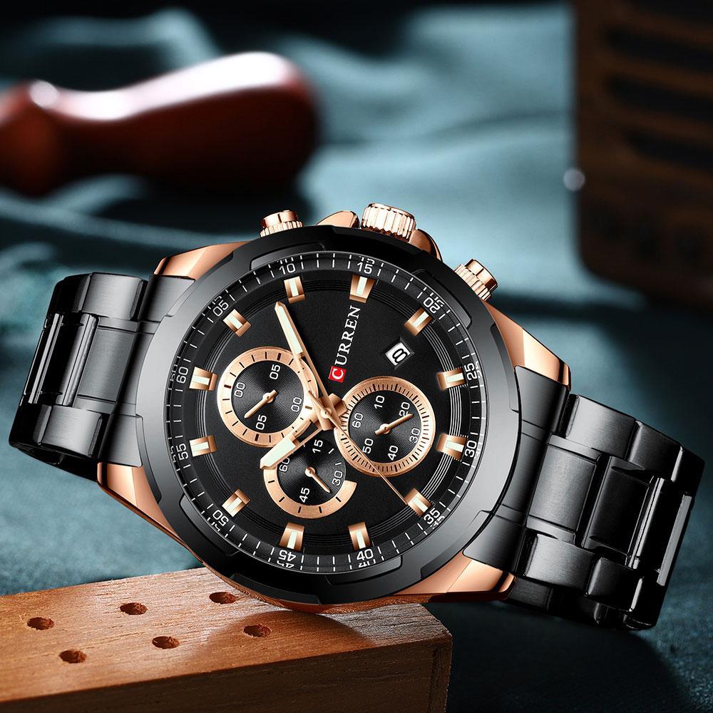 Montre Homme Étanche Avec Chronomètres Affichage du Jour Design Unique Cadeau Parfait