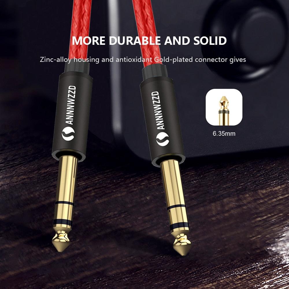 Balanced Signal 6.35mm 1/4 Inch Stereo Cable Jack For Guitar Amplifier Keyboard Professional Instrument Speaker