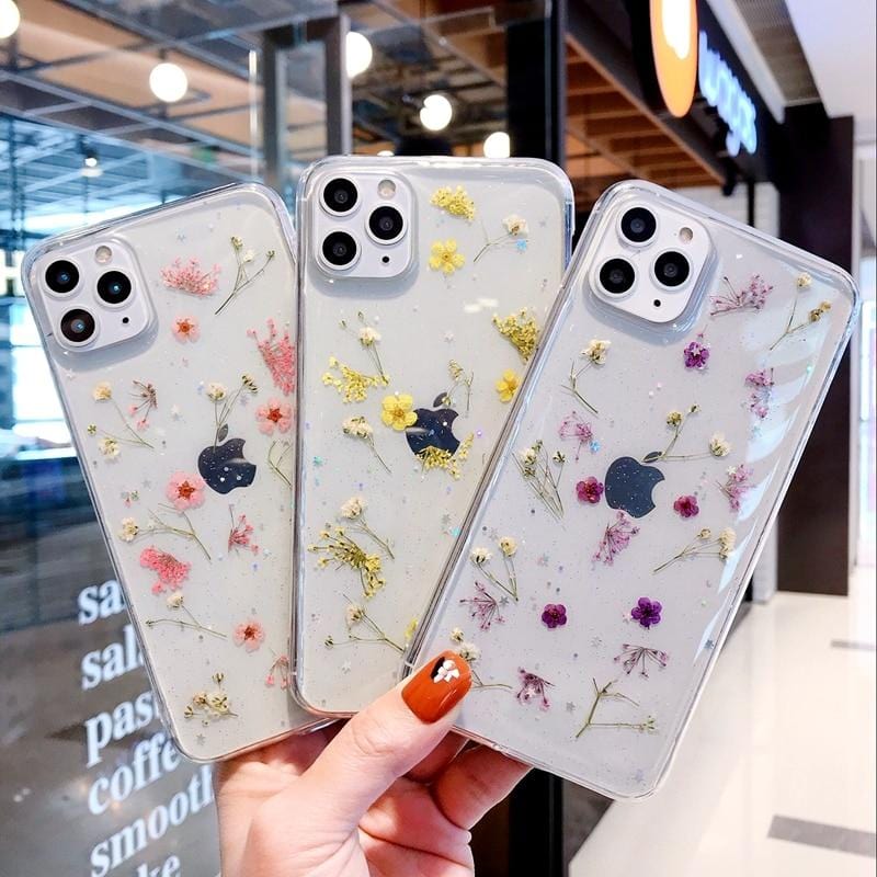 Coque iPhone Fleurs Séchées Réelles