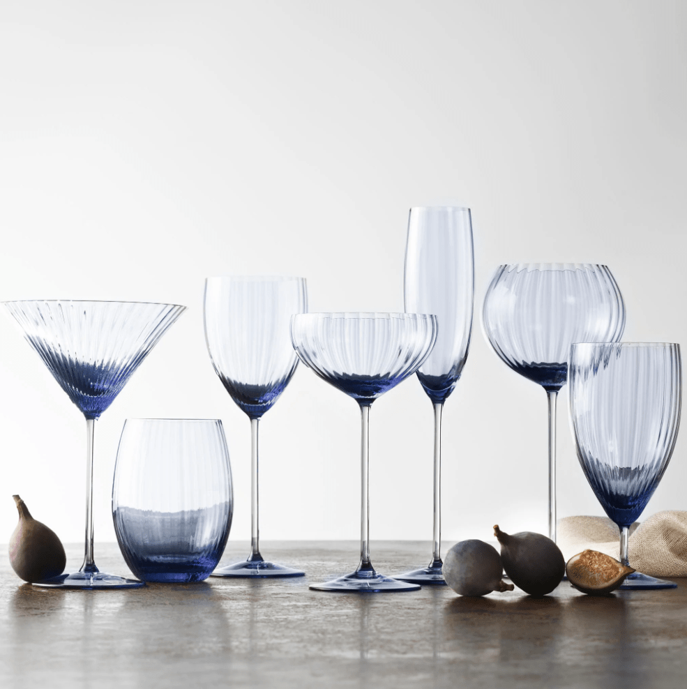 Quinn Mouth-Blown Crystal Glassware – Premium Coastal Entertaining (Ocean Blue)