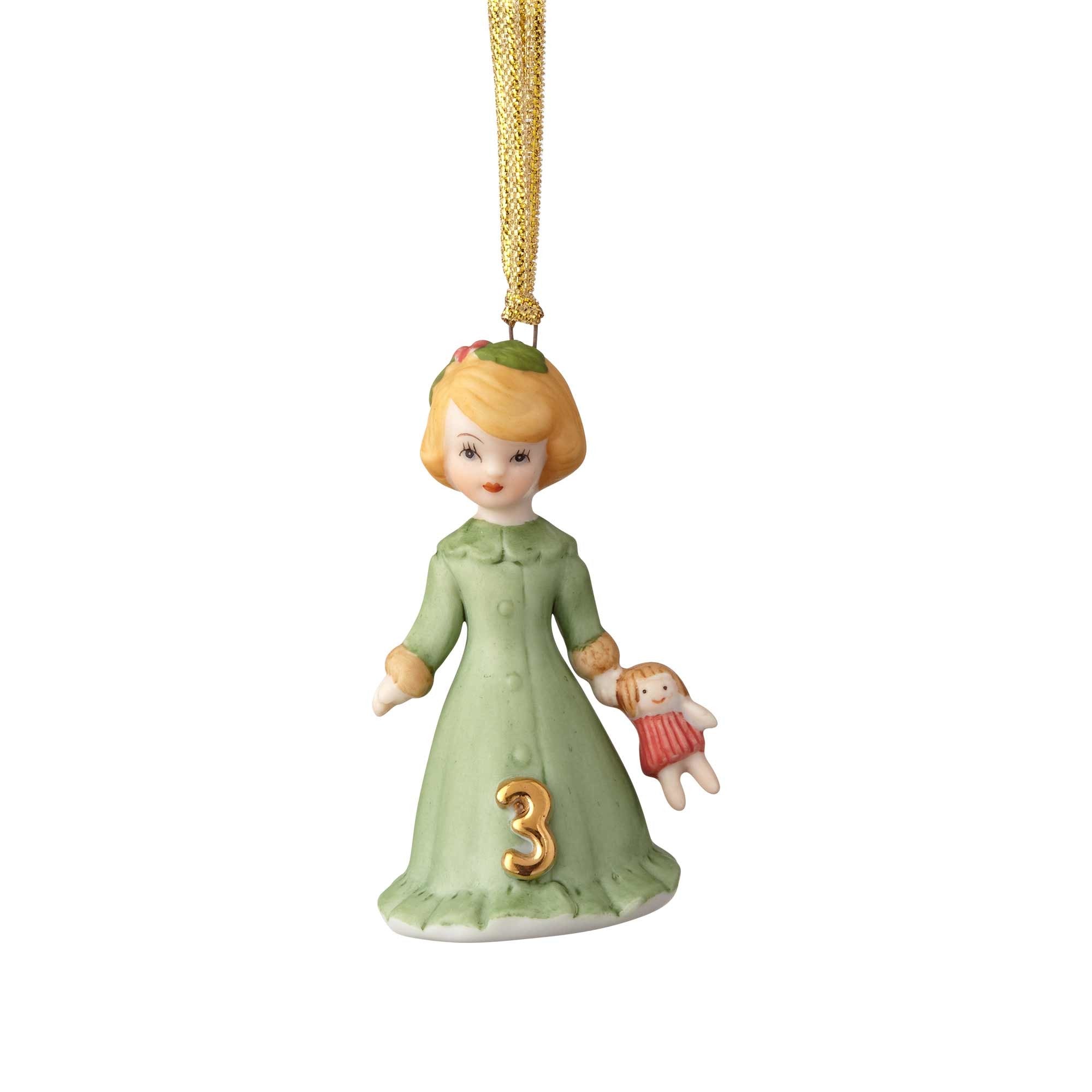 Growing Up Girl Ornament - Brunette Babies 1st
