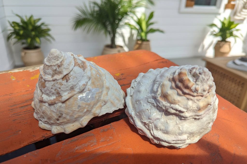 Raw Unpolished Astraea Undosa Large Wavy Top Turban Shell
