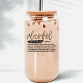 17oz Glass Tumbler With Bamboo Lid And Straw Reusable Insulated Cup For Coffee Tea Beer