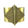 Recycled Brass Bombshell Hammered Cuff Bracelet Handcast In Cambodia