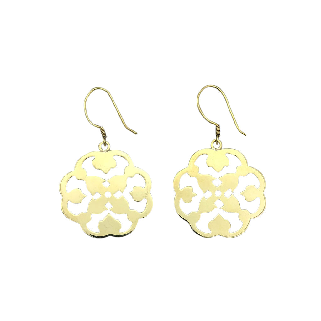 Recycled Brass Clover Earrings Handmade Lightweight Eco