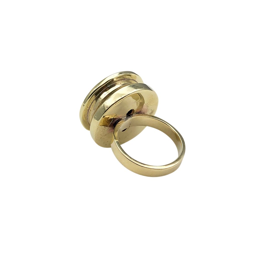 Recycled Bullet Ring Polished Brass From Reclaimed Bombshells Artisan Handcast