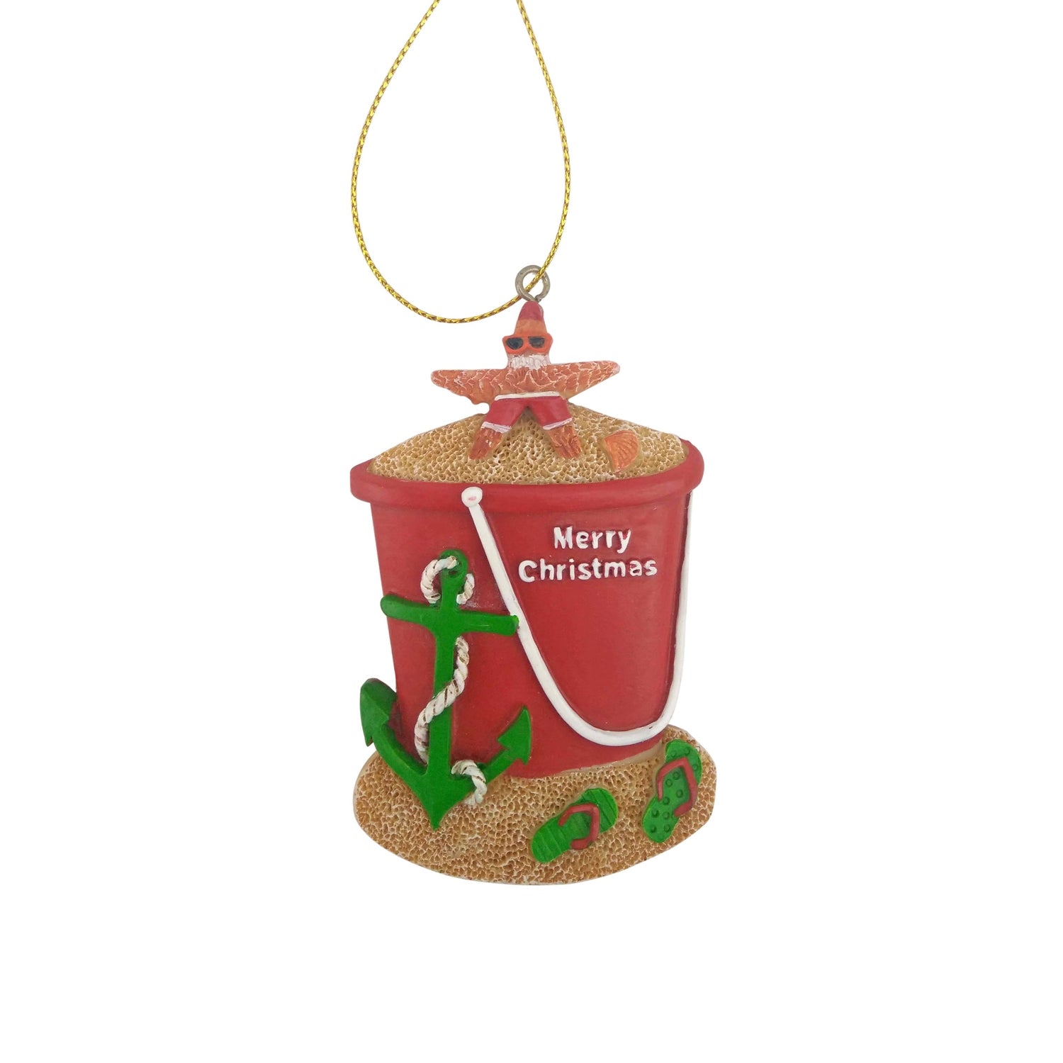 Red Beach Pail Christmas Ornament