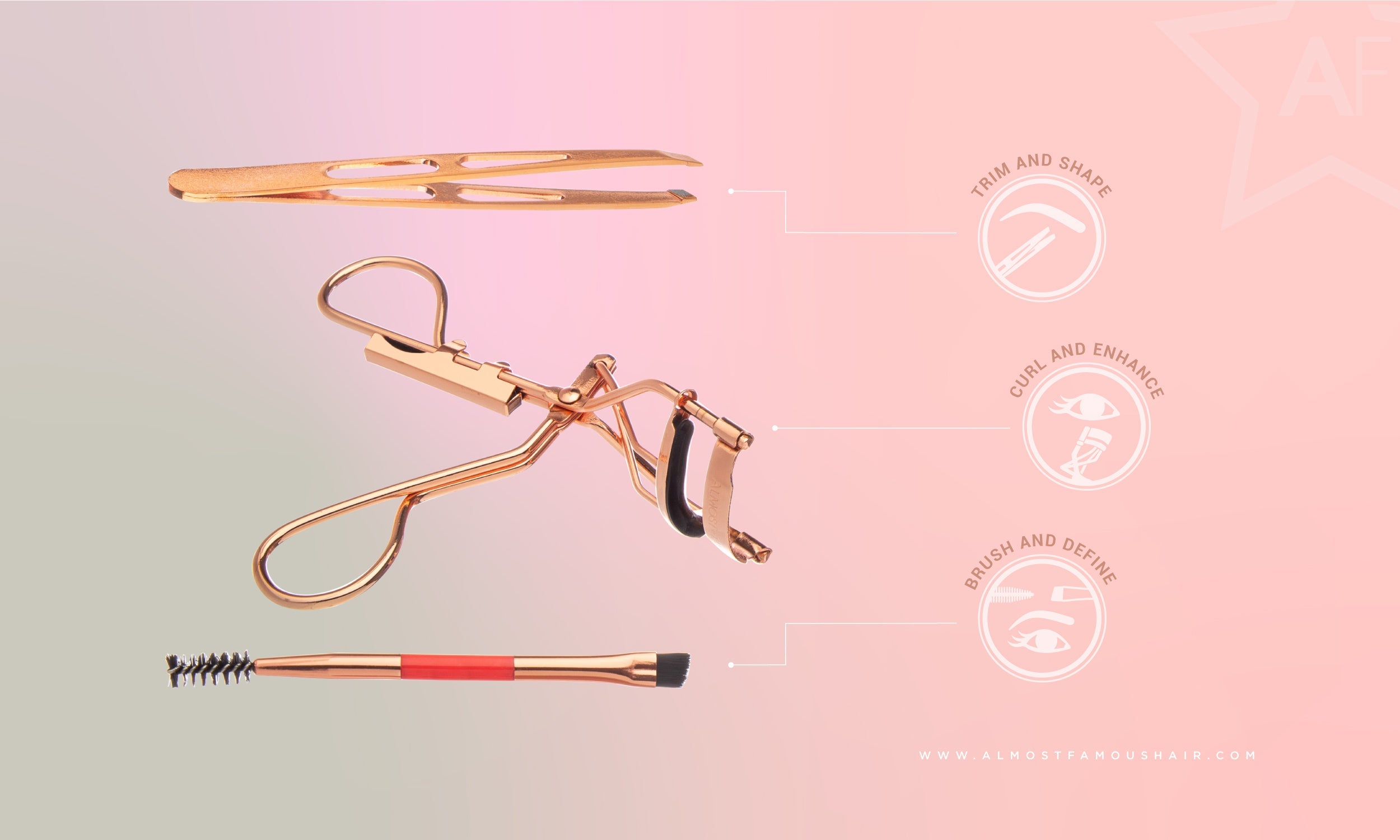 Rose Gold Lash Lifting Kit With Curler Brush Tool Set