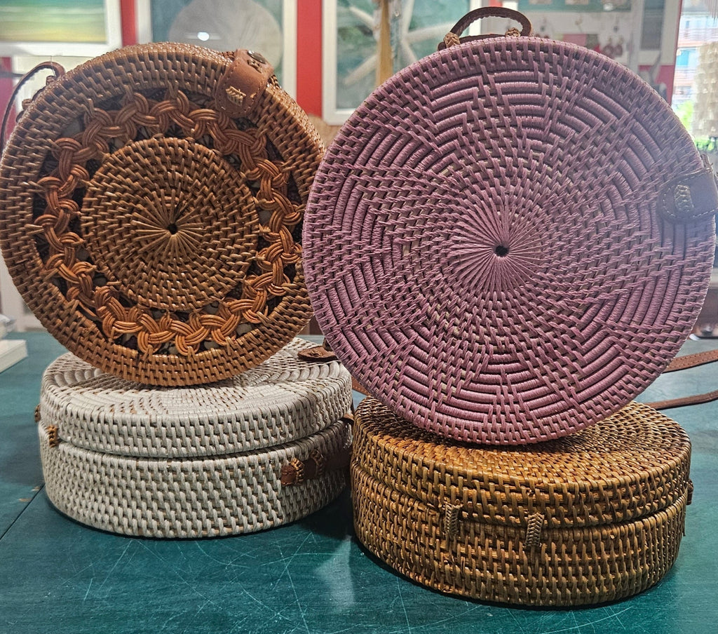 Round Rattan Crossbody Bags – 4 Styles Available