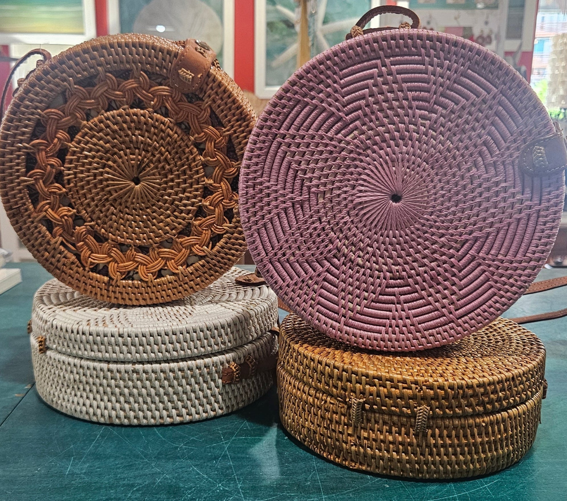 Round Rattan Crossbody Bags – 4 Styles Available