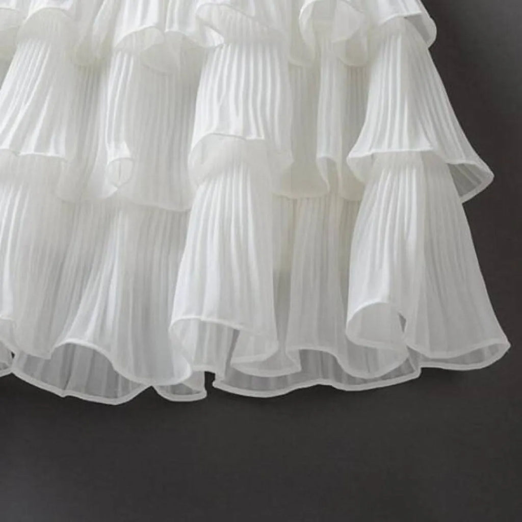 Boho Ruffle Mini Skirt With Elastic Waist