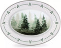 Golden Rabbit Enamelware - 12 x 16 Oval Platter (Forest Glen)